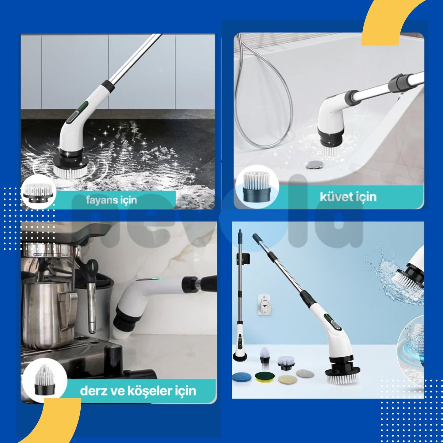 Nevola Elektrikli Temizlik Fırçası